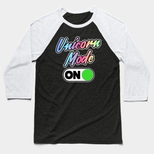 Unicorn Mode On Retro Colorful Gift Mom Party Baseball T-Shirt